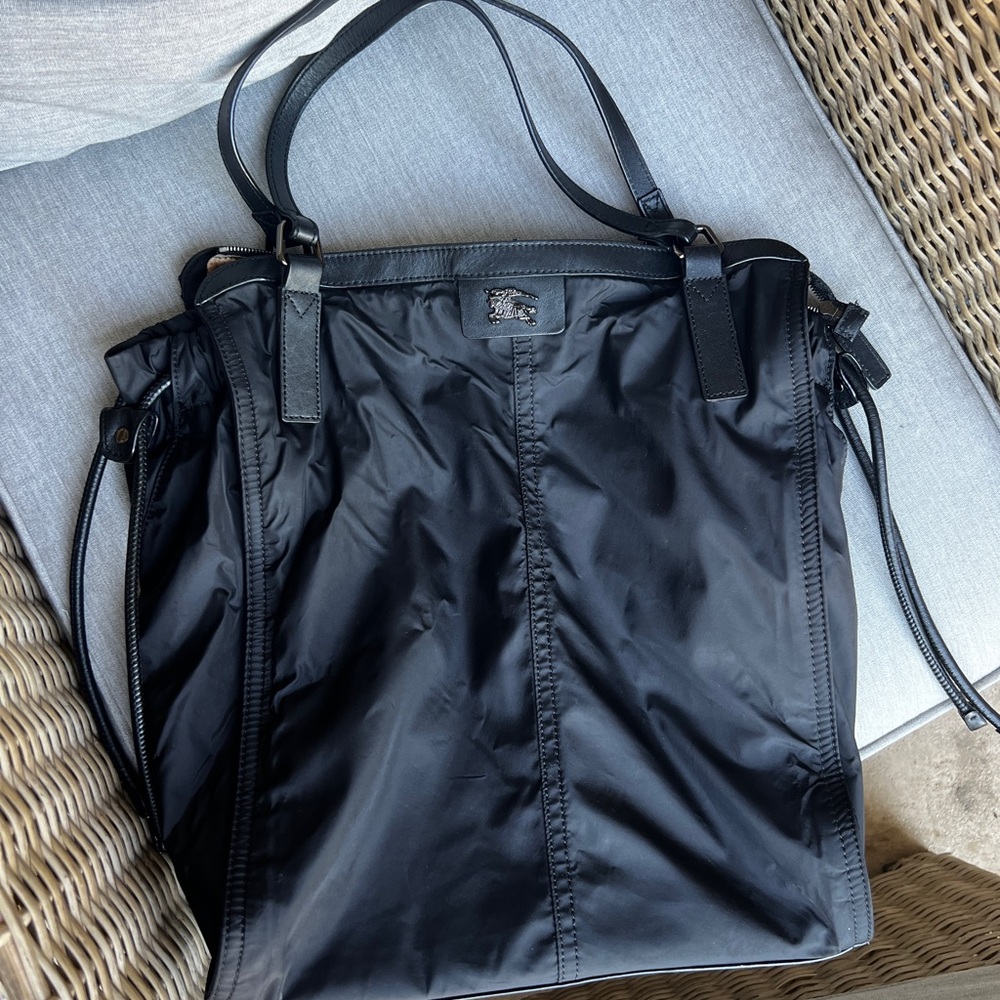 Original(REAL) Burberry Black Nylon Tote Bag